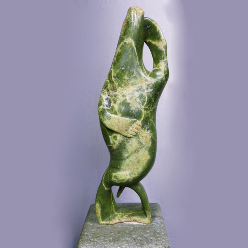 Skulptur Speckstein wohl Inuit-Kunst „Salutierende Robbe“