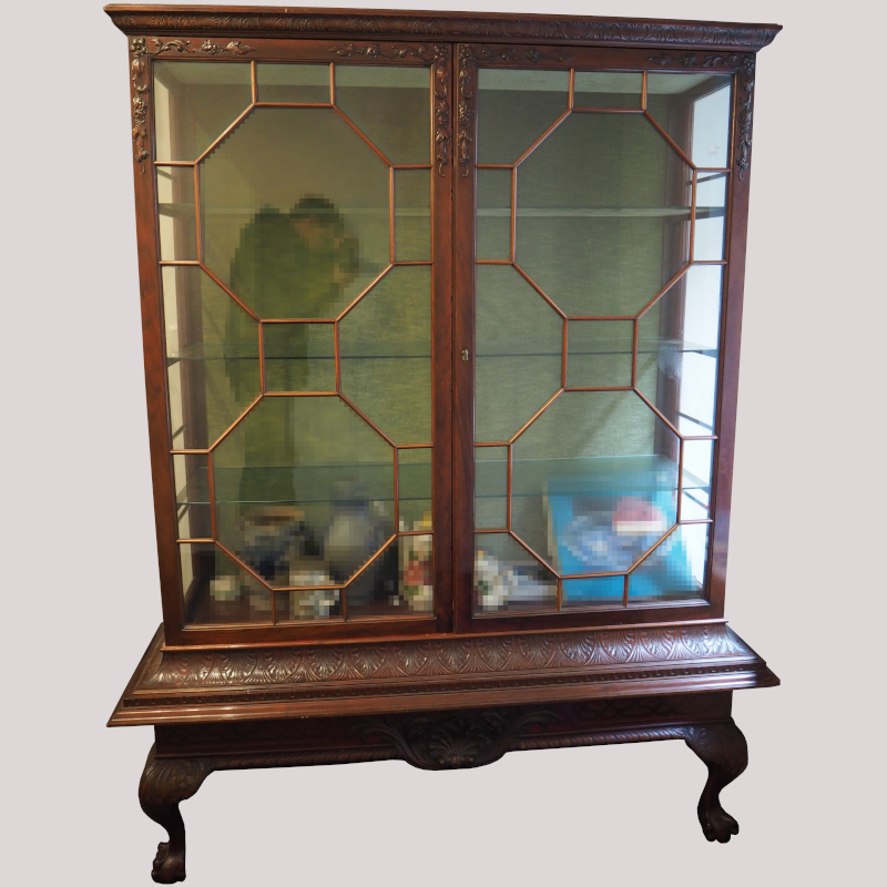 Vitrine, wohl um 1900/1930, Mahagoni