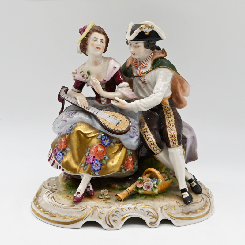 Musizierende Dame mit Verehrer
