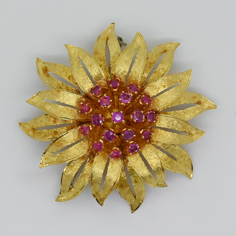 Brosche „Blume“ Gelbgold 18ct.